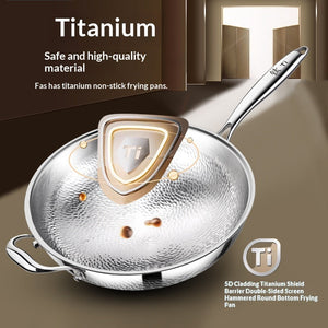 Uncoated Nonstick Pan with Hammered Titanium Finish