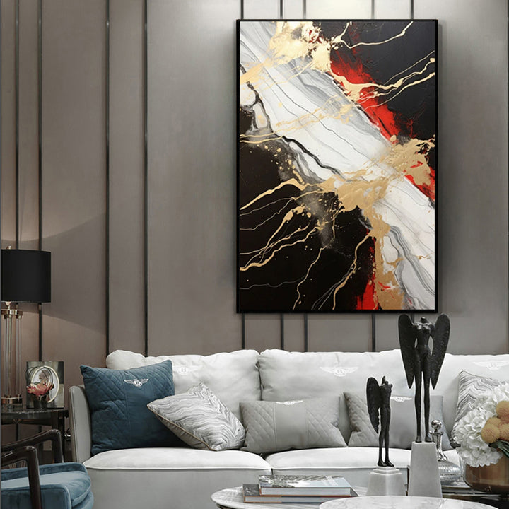 Vintage Abstract Oil Painting Living Room Wall Art