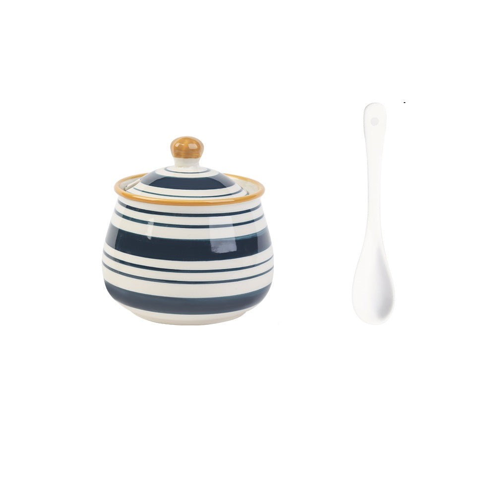 Household Kitchen Condiment Pot Ceramic Suit