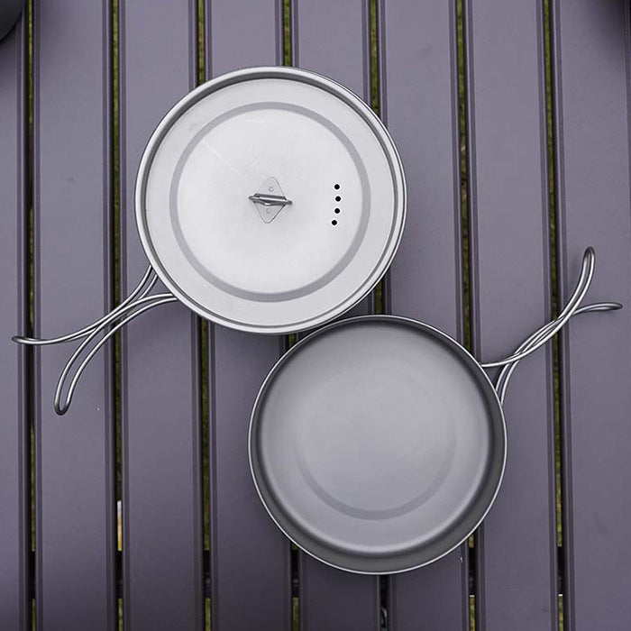 Ultralight Titanium Frying Pan Foldable Portable Camping Pot