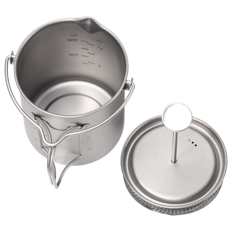 Ultralight Titanium Outdoor Hand-Brew Coffee Teapot