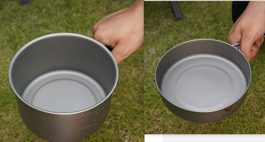 Ultralight Titanium Frying Pan Foldable Portable Camping Pot