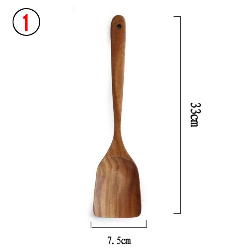 Thailand Teak Wood Kitchen Utensil Set Spoon Ladle Skimmer