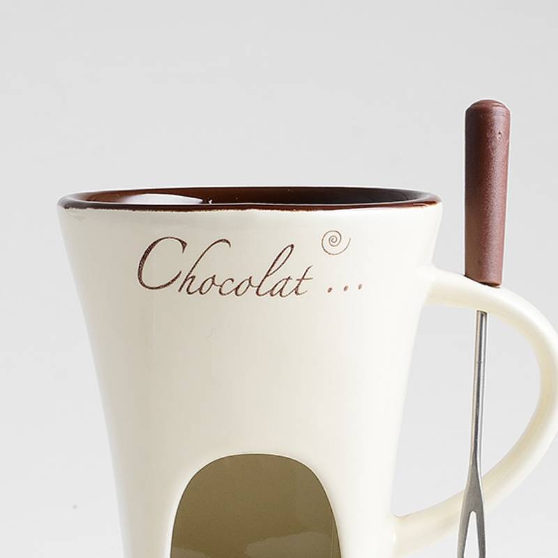 Mini Fondue Mug Set Chocolate Cheese Warmer Kit