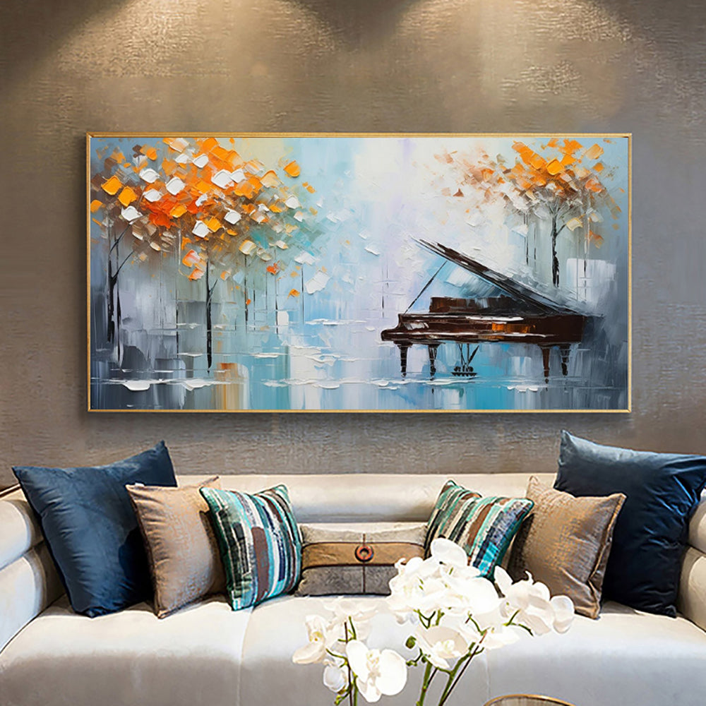 Hand-Painted Knife Tree Landscape Oil Canvas Wall Art