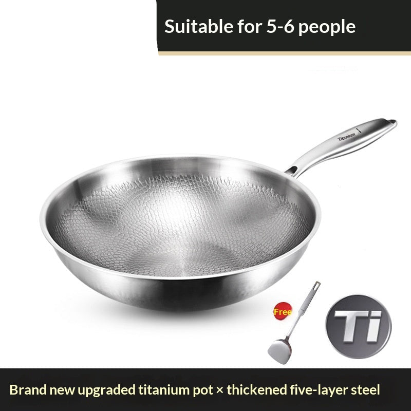 Uncoated Nonstick Pan with Hammered Titanium Finish