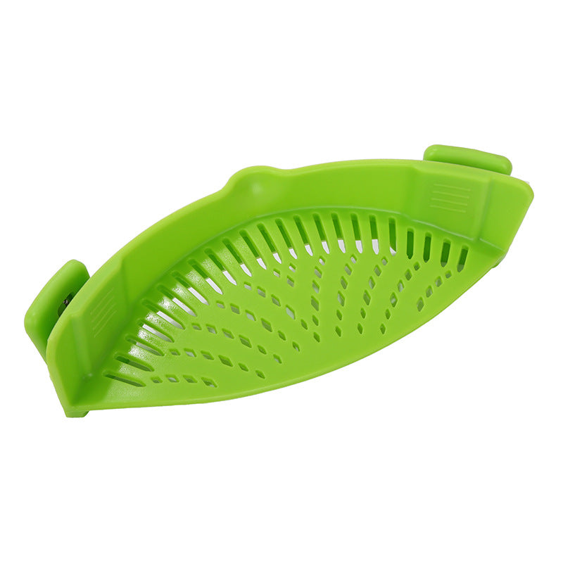 Silicone Clip-On Pot Strainer Funnel Colander Tool