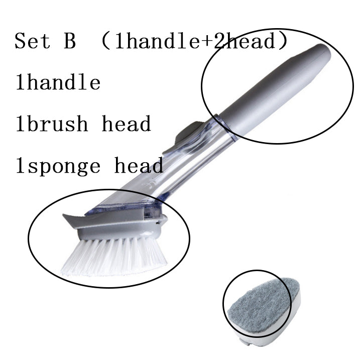 2 In 1 Long Handle Removable Cleaning Brush Kitchen Tool