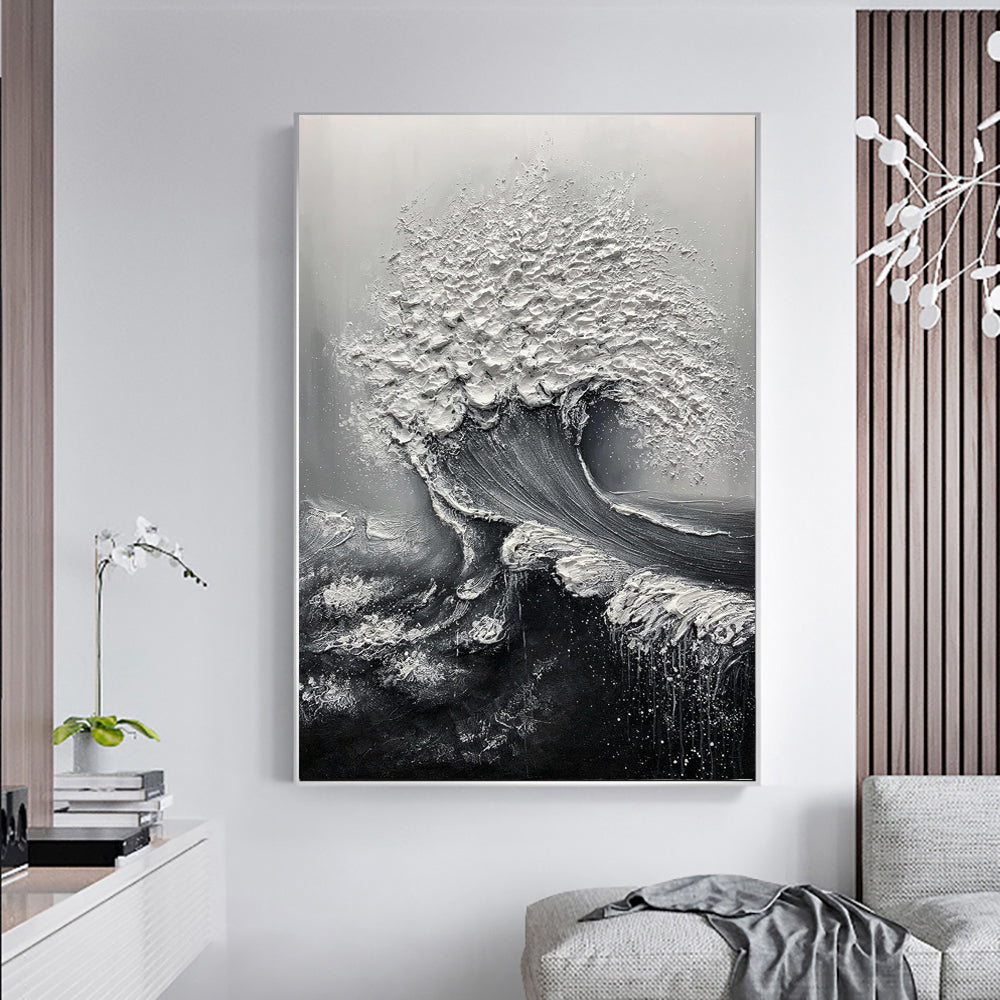 3D Abstract Ocean Wave Oil Painting Wall Art