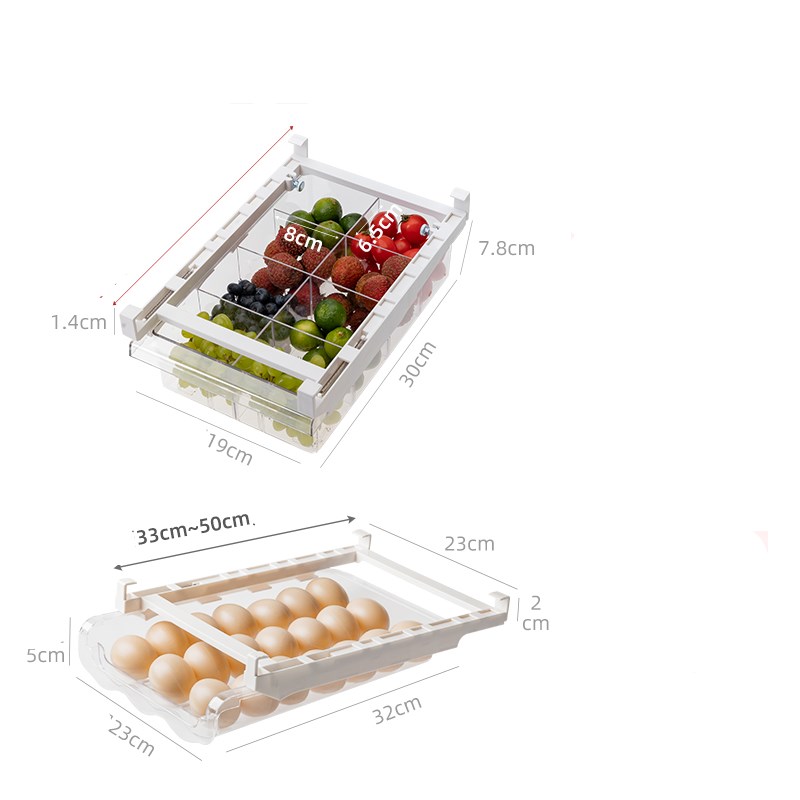 Adjustable Refrigerator Storage Rack Pull Out Kitchen Organizer