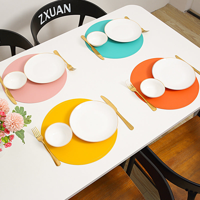 Leather Waterproof Heat Insulation Non-Slip Table Placemat Set