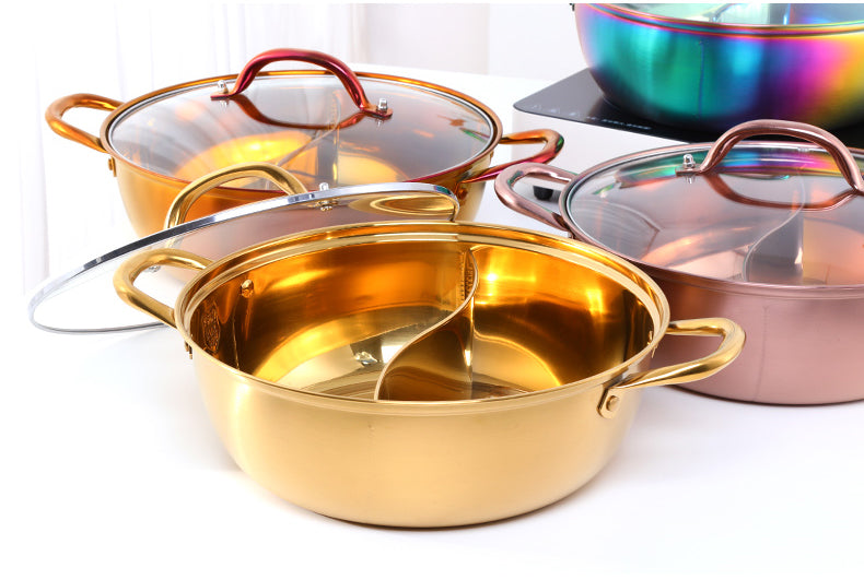 Stainless Steel Mandarin Duck Hot Pot with Titanium Plating