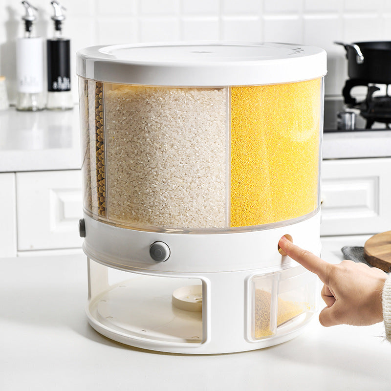 Rotatable Multi-Compartment Rice Storage Box