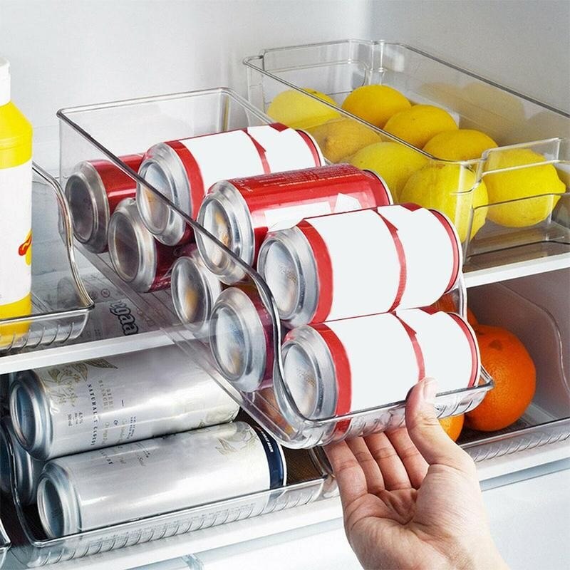 Transparent Refrigerator Beverage Organizer Storage Box