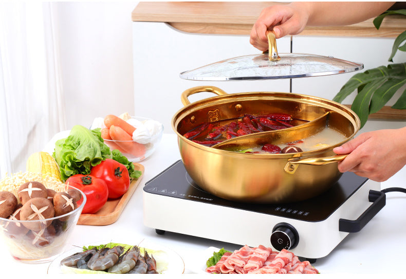 Stainless Steel Mandarin Duck Hot Pot with Titanium Plating