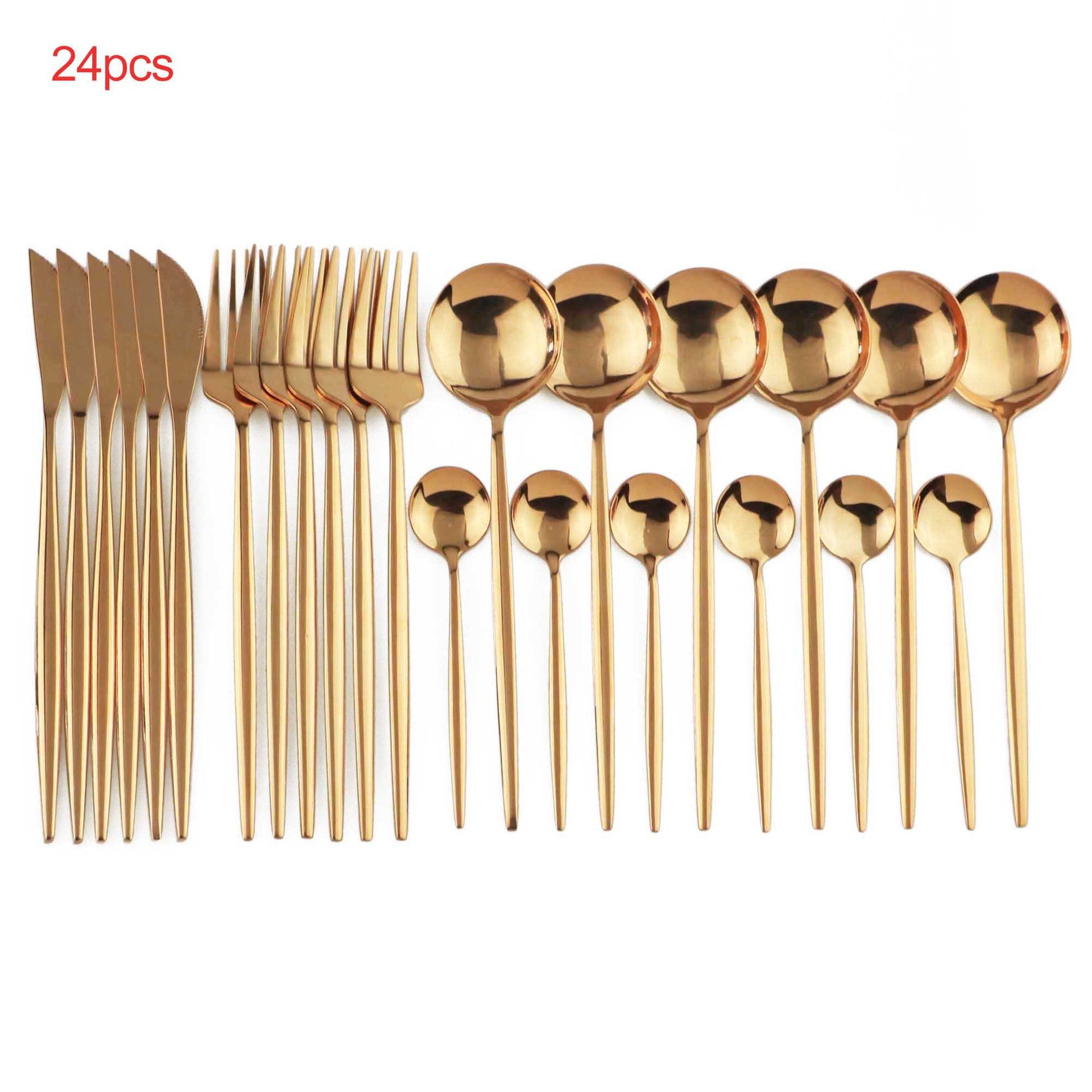 24 Piece Luxury Cutlery Set For Elegant Dining Experience