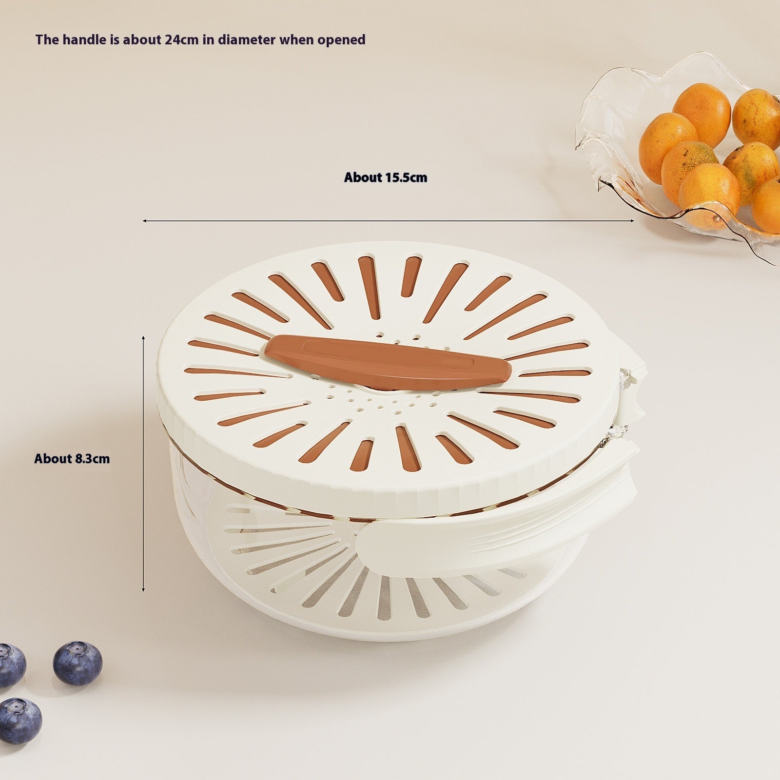 Foldable Fruit Washing Basket With Lid Vegetable Colander Kitchen Box