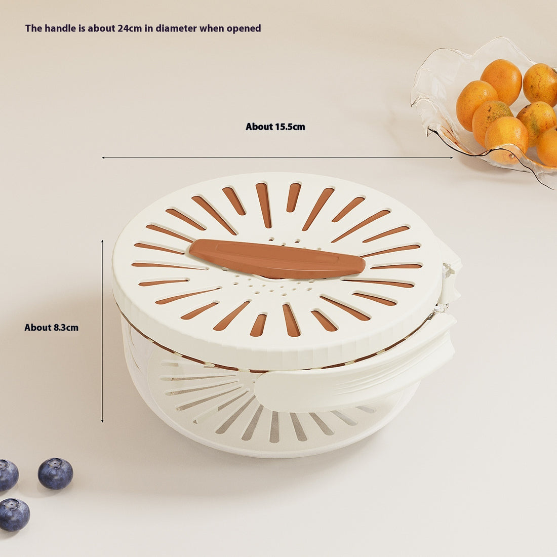 Foldable Fruit Washing Basket With Lid Vegetable Colander Kitchen Box