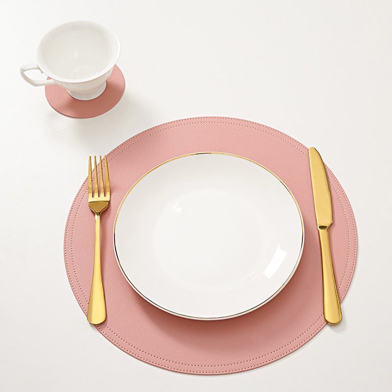 Leather Waterproof Heat Insulation Non-Slip Table Placemat Set