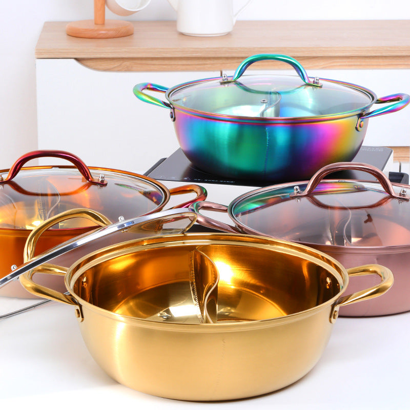 Stainless Steel Mandarin Duck Hot Pot with Titanium Plating