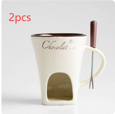 Mini Fondue Mug Set Chocolate Cheese Warmer Kit