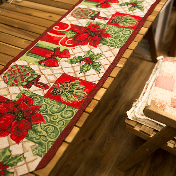 Christmas Table Runner Festive Decorative Dining Table Cover