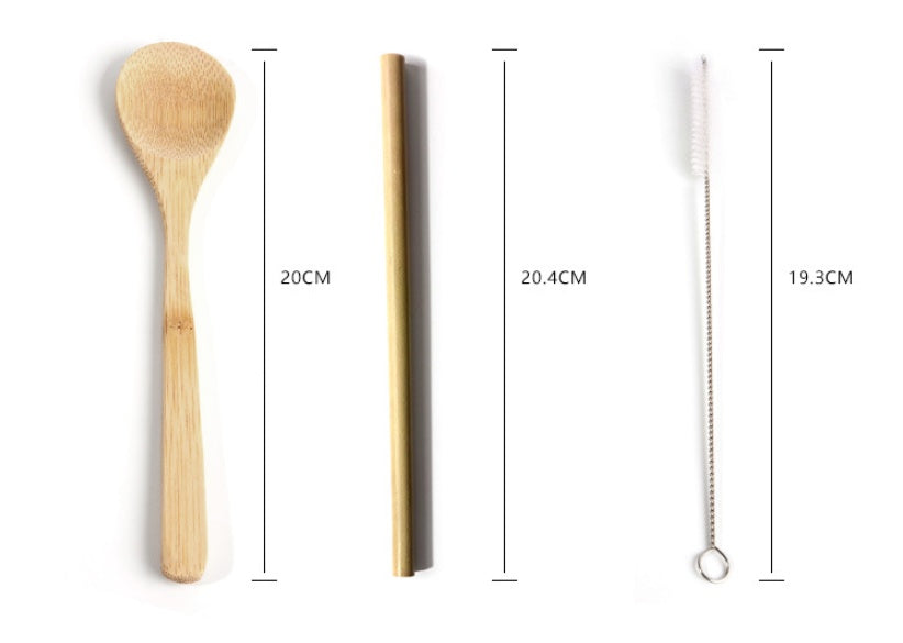 Reusable Bamboo Travel Cutlery Set With Pouch