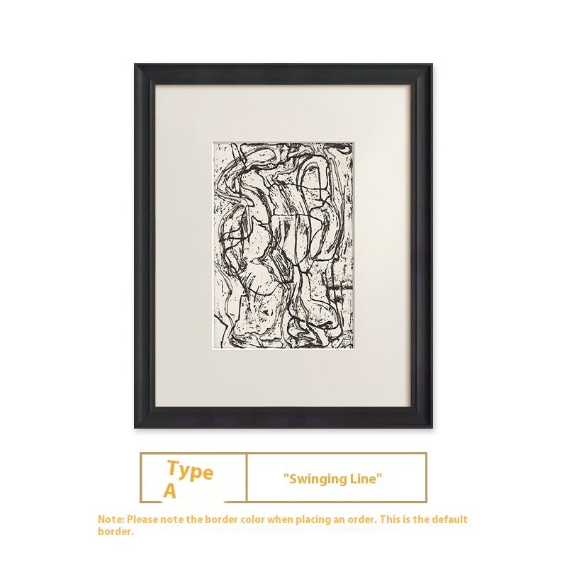Black And White Abstract Wall Art Retro Decorative Painting