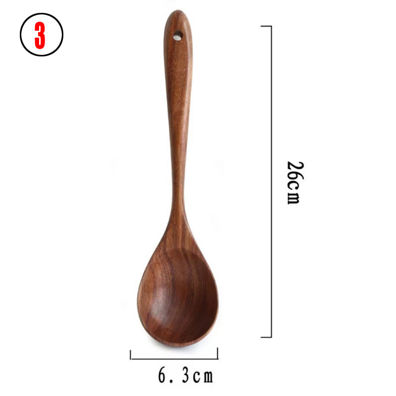 Thailand Teak Wood Kitchen Utensil Set Spoon Ladle Skimmer