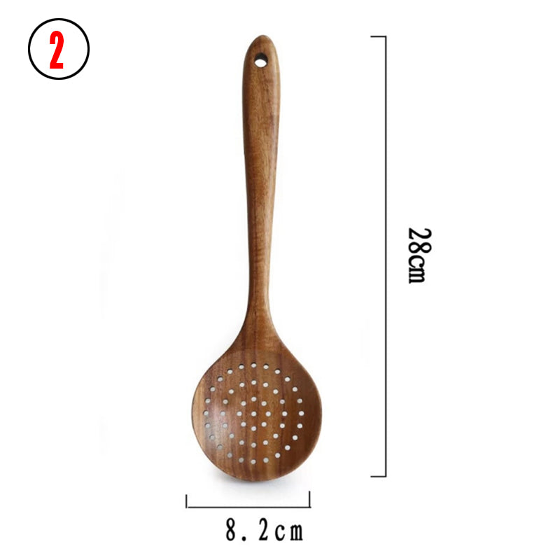 Thailand Teak Wood Kitchen Utensil Set Spoon Ladle Skimmer
