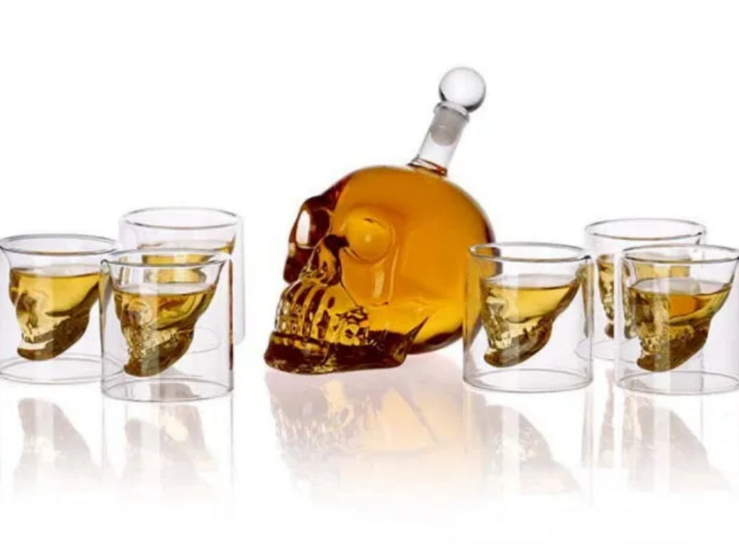 Skull Glass Whiskey Vodka Crystal Bottle