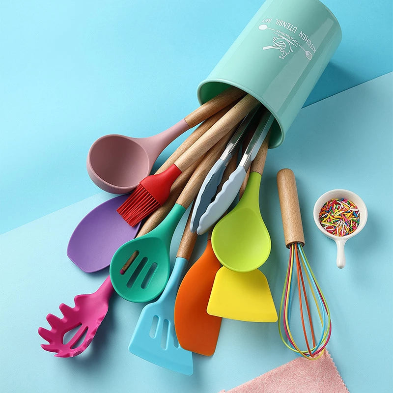Heat Resistant Silicone Kitchen Utensils Set