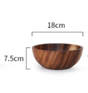 Natural Wooden Fruit Salad Bowl Kitchen Serving Bowl Household Use