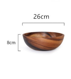 Natural Wooden Fruit Salad Bowl Kitchen Serving Bowl Household Use