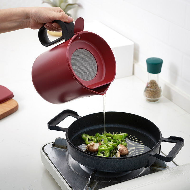 Large Capacity Oil Strainer Storage Container Kitchen Drainer