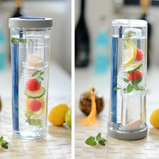 Portable Fruit Infuser Water Bottle With Flip Lid