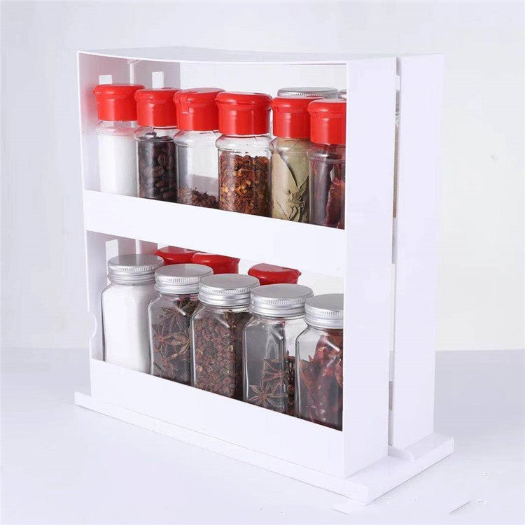 Double Rotating Kitchen Spice Organizer Rack