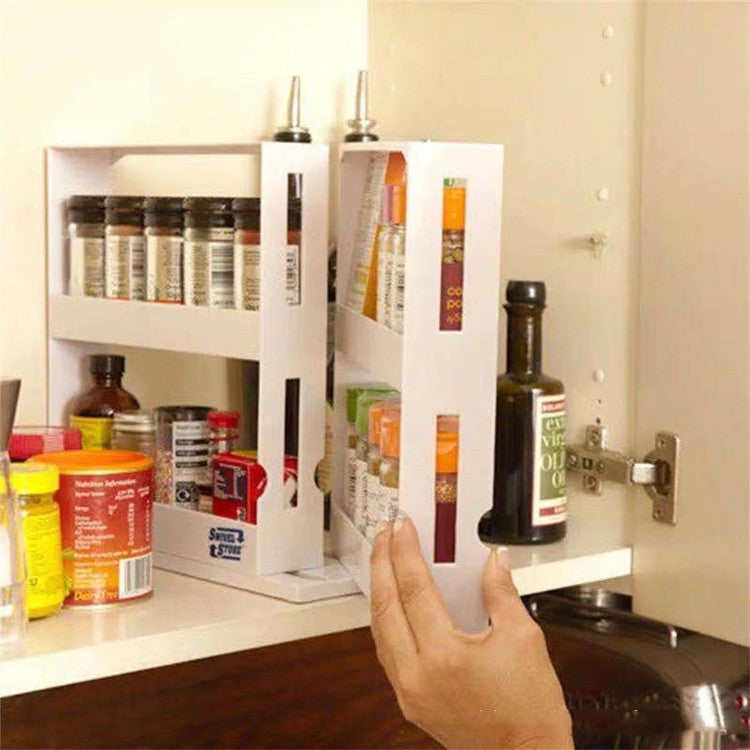 Double Rotating Kitchen Spice Organizer Rack
