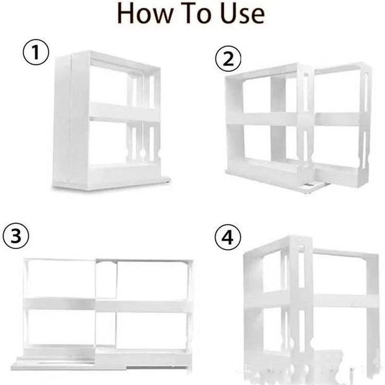 Double Rotating Kitchen Spice Organizer Rack