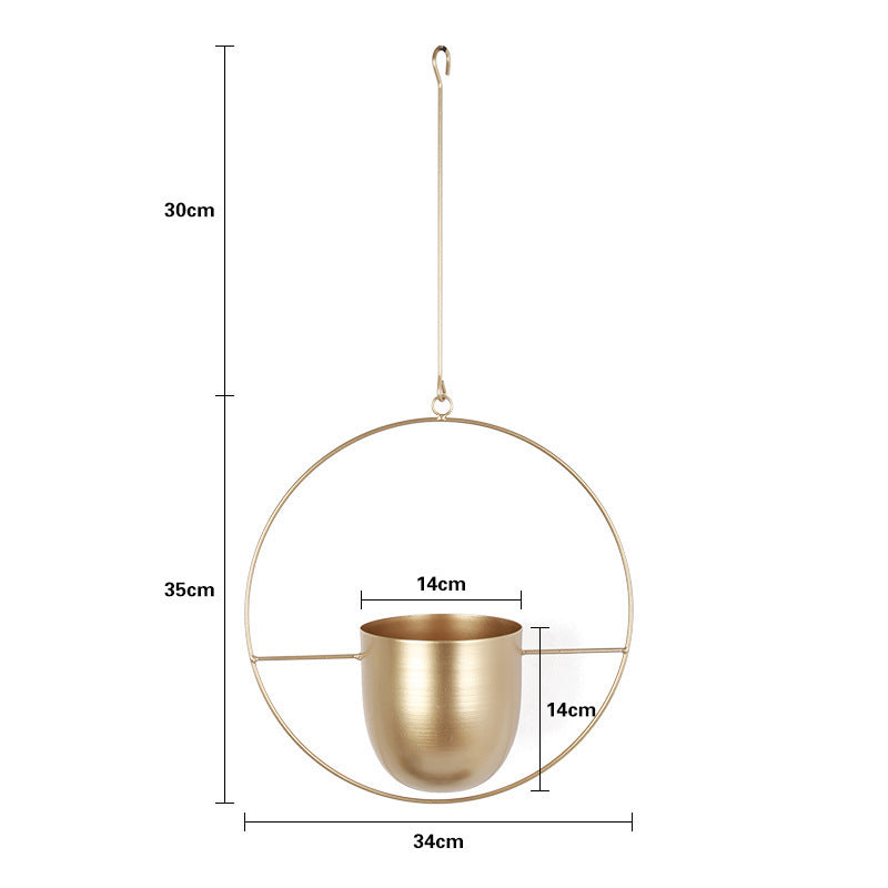 Nordic Hanging Iron Flower Pot Hydroponic Orchid Decor