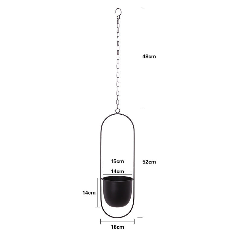 Nordic Hanging Iron Flower Pot Hydroponic Orchid Decor