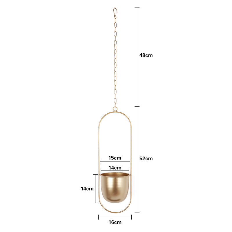 Nordic Hanging Iron Flower Pot Hydroponic Orchid Decor