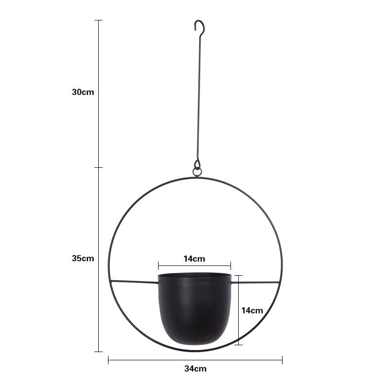 Nordic Hanging Iron Flower Pot Hydroponic Orchid Decor