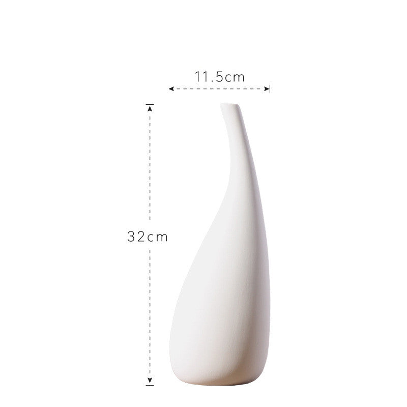 Modern White Ceramic Water Drop Vase Dried Flower Decor