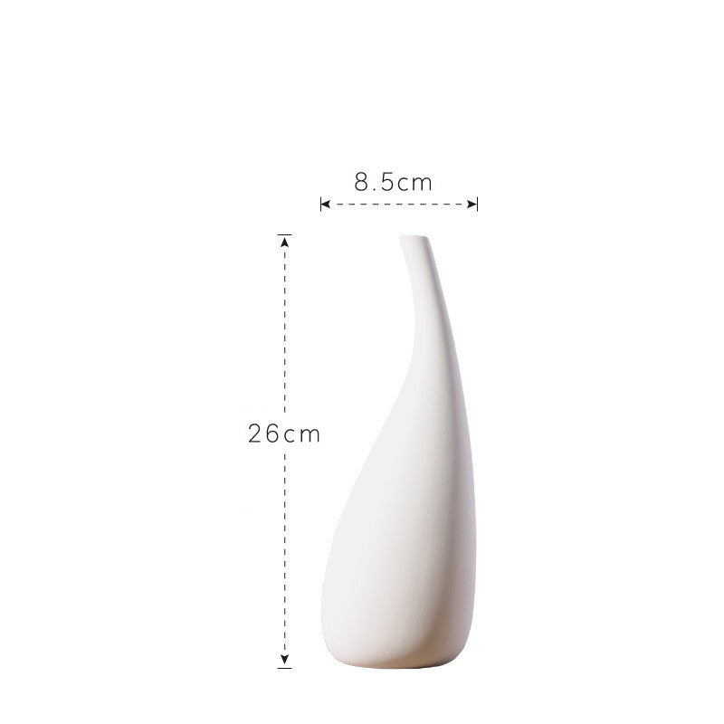 Modern White Ceramic Water Drop Vase Dried Flower Decor