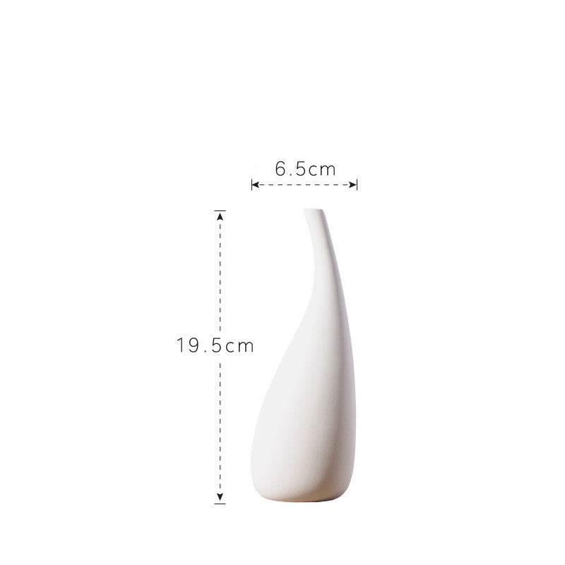 Modern White Ceramic Water Drop Vase Dried Flower Decor