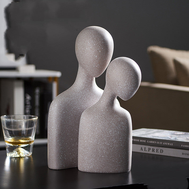 Nordic Abstract Love Figure Sculpture Living Room Decor