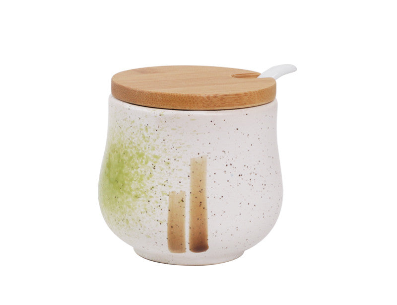 Japanese Ceramic Seasoning Pot Set With Cover Kitchen Storage