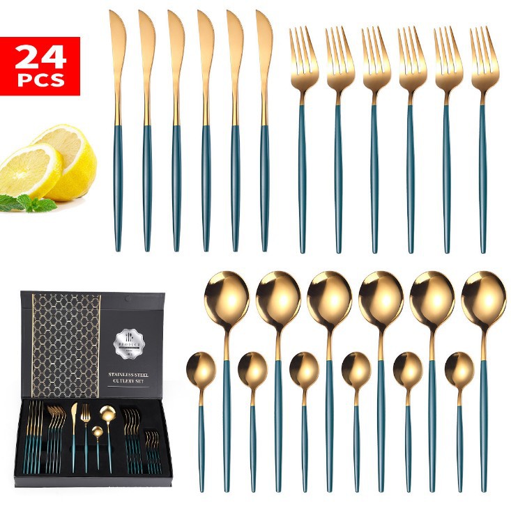 24 Piece Luxury Cutlery Set For Elegant Dining Experience