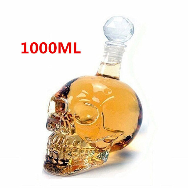 Skull Glass Whiskey Vodka Crystal Bottle